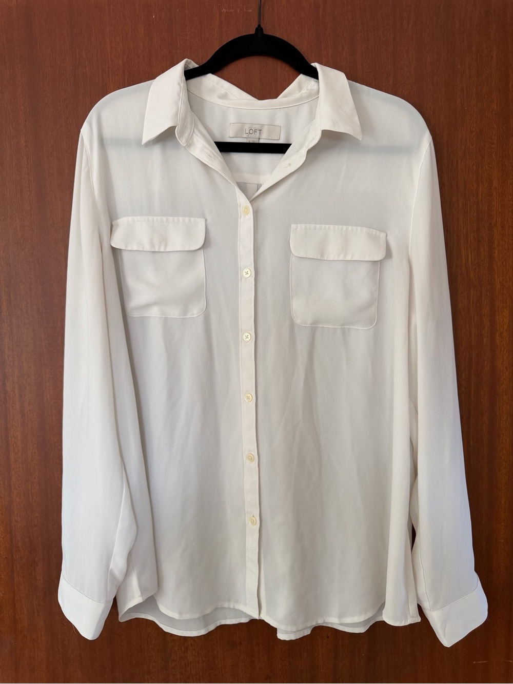 LOFT Classic White Camp Shirt